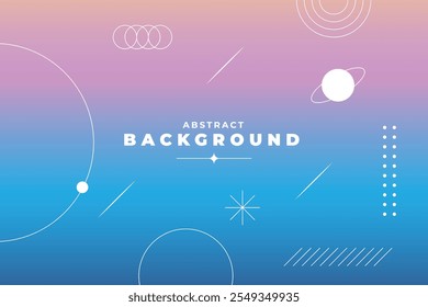 Abstract geometric gradient background with space for text. Modern design for graphic projects, covers, banners, posters, and more with abstract lo-fi multicolor vintage retro. Blue and pink colors.