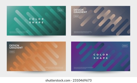 Abstract geometric gradient backgrounds set. Creative modern banners for social media, website, presentation.