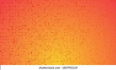 Abstract geometric gradient circles background. Orange dot background with empty space. Vector illustration.