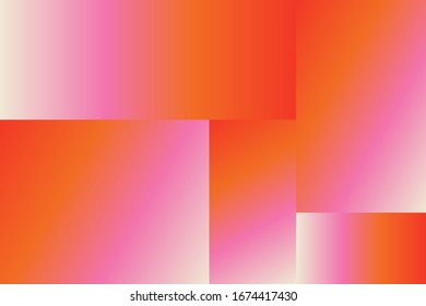 Plantilla vectorial de fondo coloreada con degradado geométrico abstracto con colores rosa, rojo y amarillo