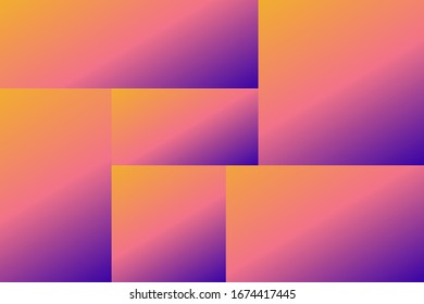 Abstract geometric gradient colorful background vector template with pink, red, yellow colors