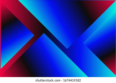 Abstract geometric gradient colorful background vector template with red, blue colors