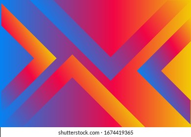 Abstract geometric gradient colorful background vector template with neon colors