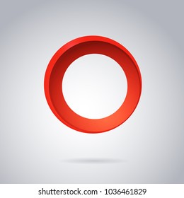 Abstract geometric gradient colorful icon. Vector illustration. Blanc color emblem for logo, text, lettering, tagline. Red template ring button design. Web, print, user interface, application uses
