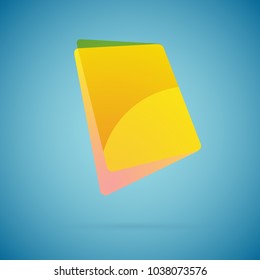 Abstract geometric gradient colorful icon. Vector illustration. Blanc color emblem for logo, text, lettering, tagline. Yellow template button folder design. Web, print, user interface, application use