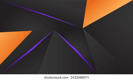 ABSTRACT GEOMETRIC GRADIENT DARK BACKGROUND WITH GEOMETRIC SHAPES ORANGE PURPLE COLOR DESIGN VECTOR TEMPLATE GOOD FOR MODERN WEBSITE, WALLPAPER, COVER DESIGN, LANDING PAGE