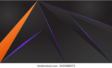 ABSTRACT GEOMETRIC GRADIENT DARK BACKGROUND WITH GEOMETRIC SHAPES ORANGE PURPLE COLOR DESIGN VECTOR TEMPLATE GOOD FOR MODERN WEBSITE, WALLPAPER, COVER DESIGN, LANDING PAGE