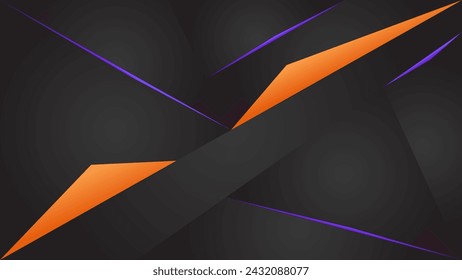 ABSTRACT GEOMETRIC GRADIENT DARK BACKGROUND WITH GEOMETRIC SHAPES ORANGE PURPLE COLOR DESIGN VECTOR TEMPLATE GOOD FOR MODERN WEBSITE, WALLPAPER, COVER DESIGN, LANDING PAGE