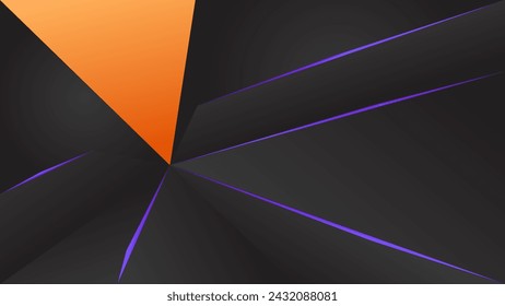 ABSTRACT GEOMETRIC GRADIENT DARK BACKGROUND WITH GEOMETRIC SHAPES ORANGE PURPLE COLOR DESIGN VECTOR TEMPLATE GOOD FOR MODERN WEBSITE, WALLPAPER, COVER DESIGN, LANDING PAGE
