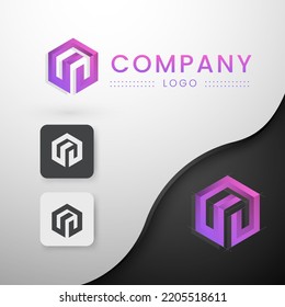 Plantilla de logotipo de degradado geométrico abstracto 