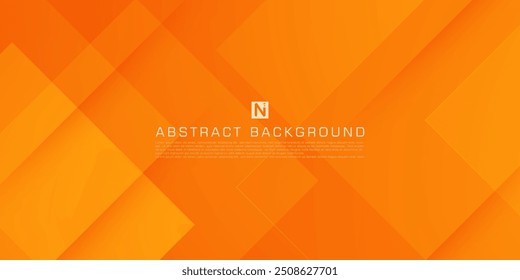 Abstract geometric gradient orange background with simple shape and lines. Colorful orange design. Modern square overlap pattern with 3d shadow concept. Eps10 vector