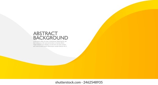 Abstract geometric gradient wave yellow background with shadow. Yellow modern design on bright white background for poster, banner, and business card . Eps10 vector
