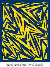 Abstract geometric graffiti background pattern in yellow and dark blue color. Pop art vector. Vector illustration. Suitable for logo, banner, playing card, poster and jersey backgrounds.