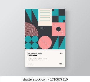 Abstraktes geometrisches Design von Vektorgrafik A4-Größe, die in modernistischem und minimalistischem Brutalismus-Stil erstellt wurde, nützlich für Poster-Kunst, Flyer-Anzeigen, Zeitschriftendrucke, Business-Präsentation.
