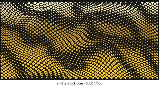 Abstract geometric graphic design print. Pattern with geometric waves. Stylish texture. Ripple background. Vector illustration