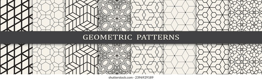  Abstract geometric graphic design simple pattern. Vector fashion textures patterns.
