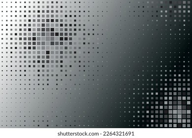 Resumen del patrón cuadrado de medio tono gráfico geométrico. Fondo futurista. Fondo de escritorio tecnológico dinámico de estilo minimo de los años 80. Ilustración del vector