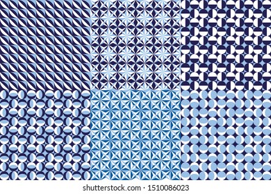 Abstract geometric graphic pattern in blue tone color. vector illustration background for design. ESP10