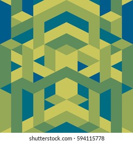 Abstract geometric graphic pattern green color tone art deco background vector illustration for green, eco, organic concept design idea esp10