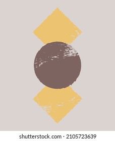 Abstract geometric graphics. Minimalistic geometry, abstract vector pattern. Boho style.