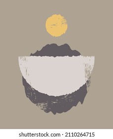 Abstract geometric graphics. Minimalistic geometry, abstract vector pattern. A poster with a minimal geometric design.