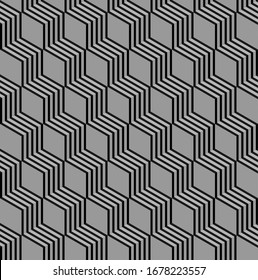 Abstract geometric gray color hexagon with black lines background, vector illustration.
Cube pattern for banner or cover. Honeycomb cube shapes mosaic