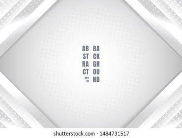 Abstract geometric gray gradient color corner with halftone effect on white background. You can use for template brochure, banner web, presentation, poster, print ad, etc. Vector illustration