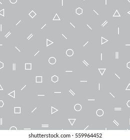 Abstract geometric gray memphis fashion design subtle pattern