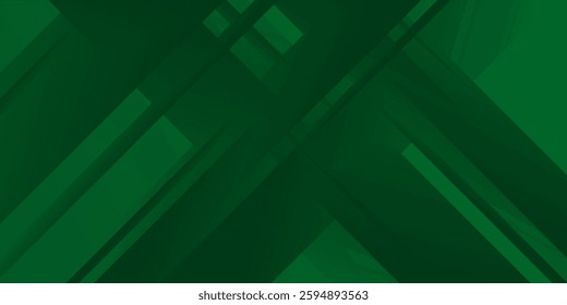 Abstract Geometric Green Background with Diagonal Lines and Gradient. Can Be Used for Cover Design, Poster and Advertising. Eps10