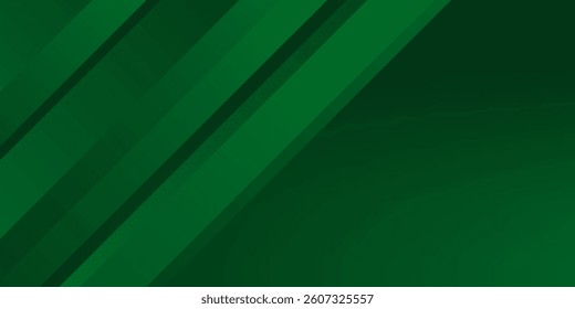 Abstract Geometric Green Background with Diagonal Lines and Gradient. Can Be Used for Cover Design, Poster and Advertising.