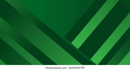 Abstract Geometric Green Background with Diagonal Lines and Gradient