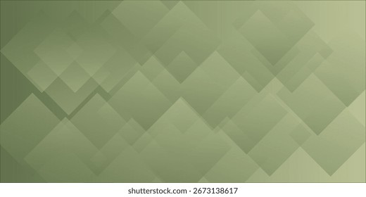 Fundo geométrico verde abstrato com sobreposição quadrados transparentes eps10