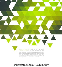 Abstract geometric green background with triangle