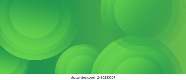 Abstract geometric green banner background. Digital technology business 3D presentation abstract background. Abstract green banner with gradient shapes