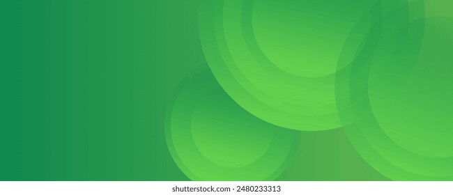 Abstract geometric green banner background. Digital technology business 3D presentation abstract background. Abstract green banner with gradient shapes