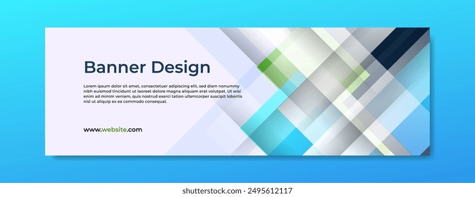 abstract geometric green blue banner background with shadow suit for business corporate banner backdrop presentation and much more Premium Vector