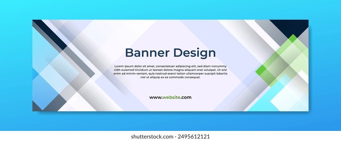 abstract geometric green blue banner background with shadow suit for business corporate banner backdrop presentation and much more Premium Vector