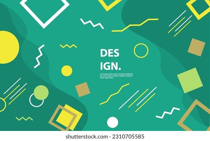 Abstract geometric green color flat background vector