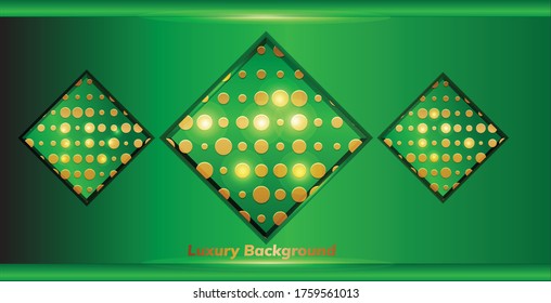 abstrakter, geometrischer, grüner und goldener Hintergrund EPS10 Vektor