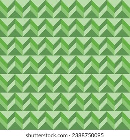 Abstract geometric green herringbone background. Design of 3D triangles.