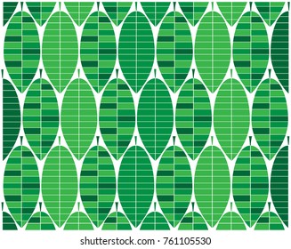 Abstract geometric green leaves pattern design. - Illustration
, Springtime, Single Line, Textile, Wallpaper - Decor,Formal Garden, Plant, Concepts & Topics, background, mosaic, strip, modern