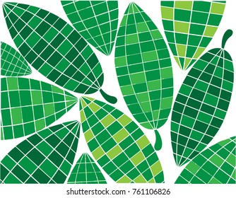 abstract geometric green leaves pattern design.- Illustration
,Autumn, Curtain, Textile, Leaf, Background, Springtime, Single Line, Textile, Wallpaper - Decor