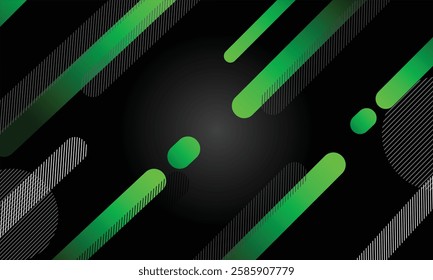 Abstract geometric green lines dark background