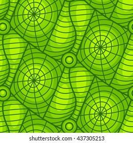 Abstract Geometric Green Lines Seamless Pattern