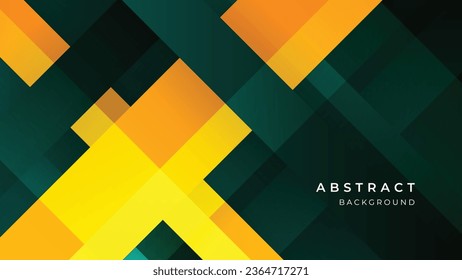 Abstract geometric green orange background with shadow suit for business corporate banner backdrop presentation and much more Premium Vector