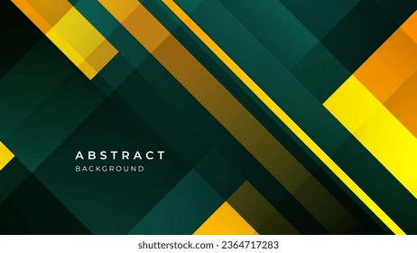 Abstract geometric green orange background with shadow suit for business corporate banner backdrop presentation and much more Premium Vector