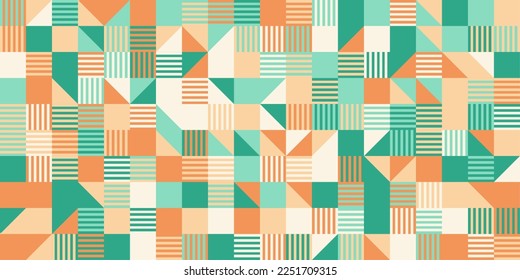 Resumen de diseño de patrones geométricos, verde y naranja, tocino colorido abstracto,Ilustración vectorial
