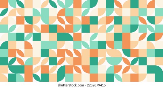 Abstract geometric green and orange pattern design,abstract colorful bacgruond,Vector illustration