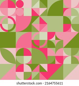 Abstract geometric green and pink pattern design,abstract colorful bacgruond,Vector illustration