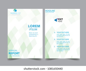 Abstract geometric green report cover Business Book Cover Design Template in A4. Can be adapt to Brochure, Annual Report, Magazine, Poster, Corporate Presentation, Portfolio, Flyer, Banner, Website